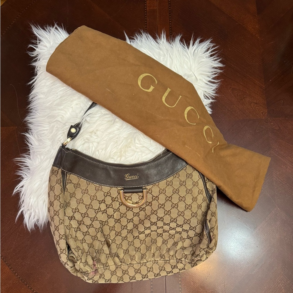 Gucci Beige and Brown Shoulder Bag
